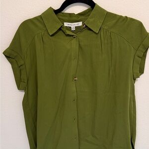 Rose & Olive Green Button Down Shirt